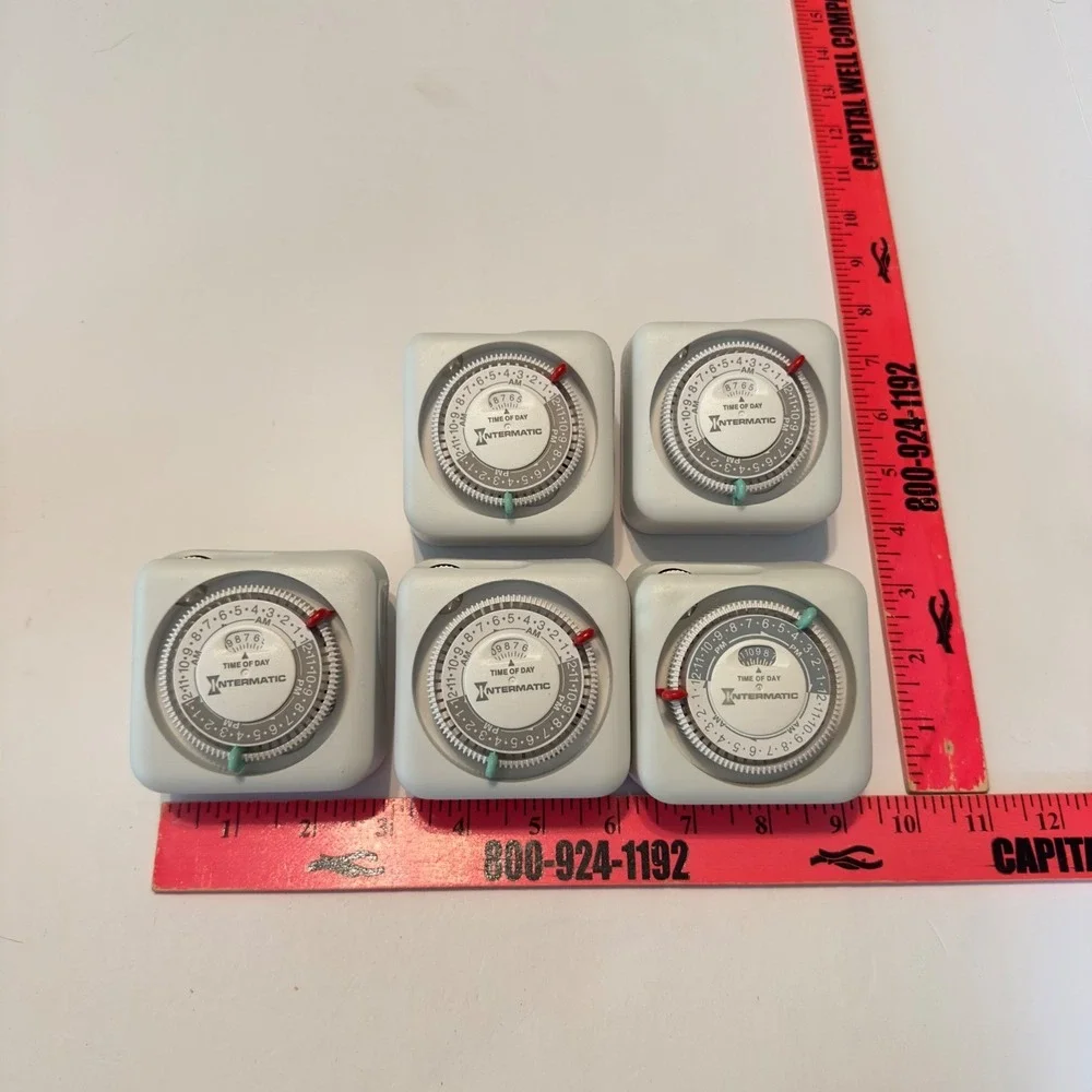 Lot of 5 Intermatic TN111 Time-All Mechanical Indoor Plug-In Outlet Timers White